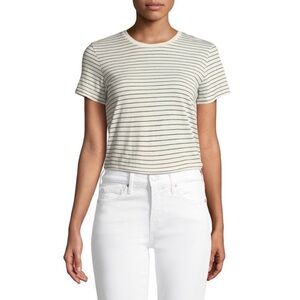 VINCE LOT (2) crewneck short sleeve Pima cotton tshirts Pencil Striped & Tie Dye